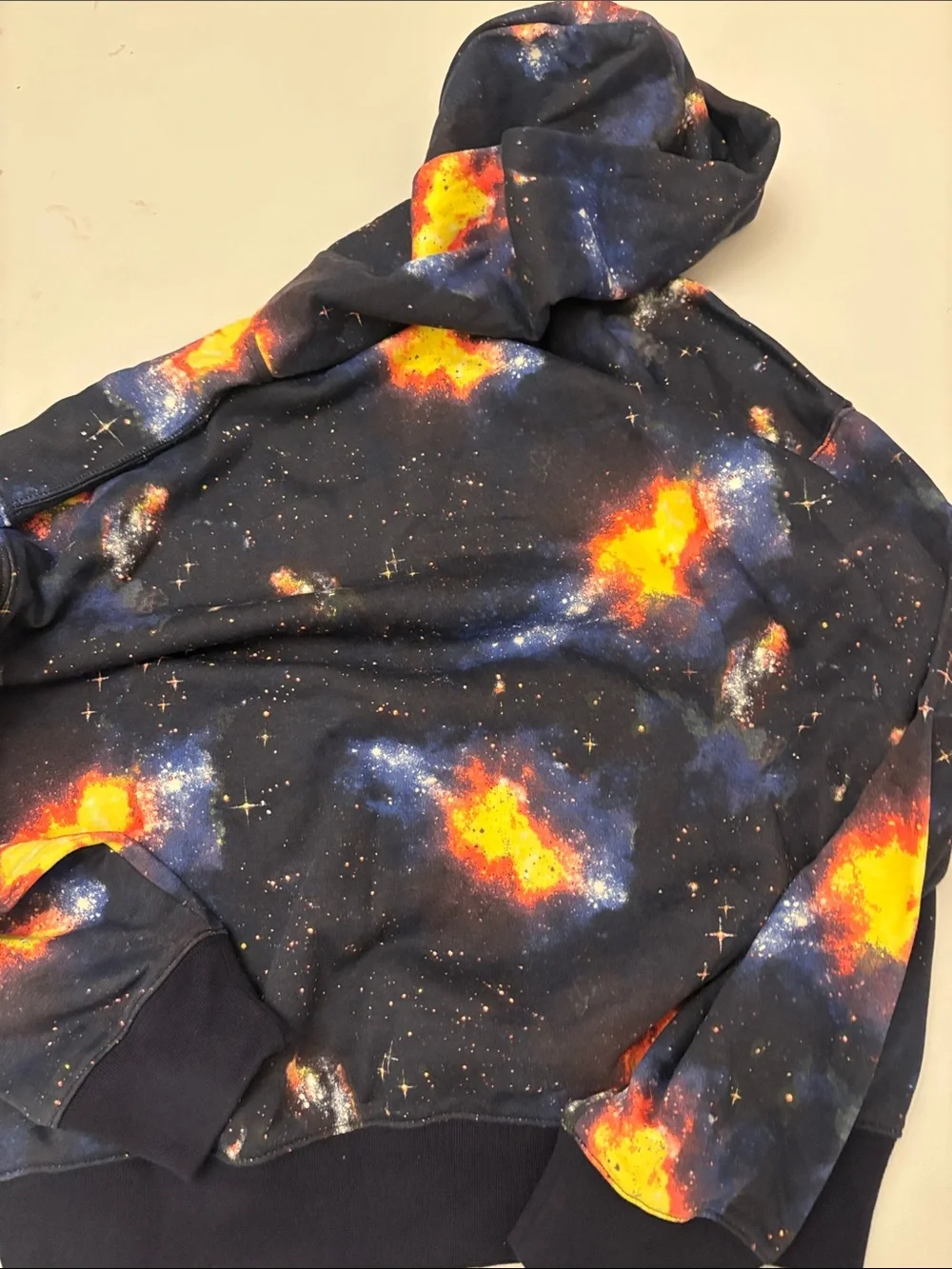 GAP Kids Galaxy Hoodie in Navy with Bright Orange & Blue Stars
